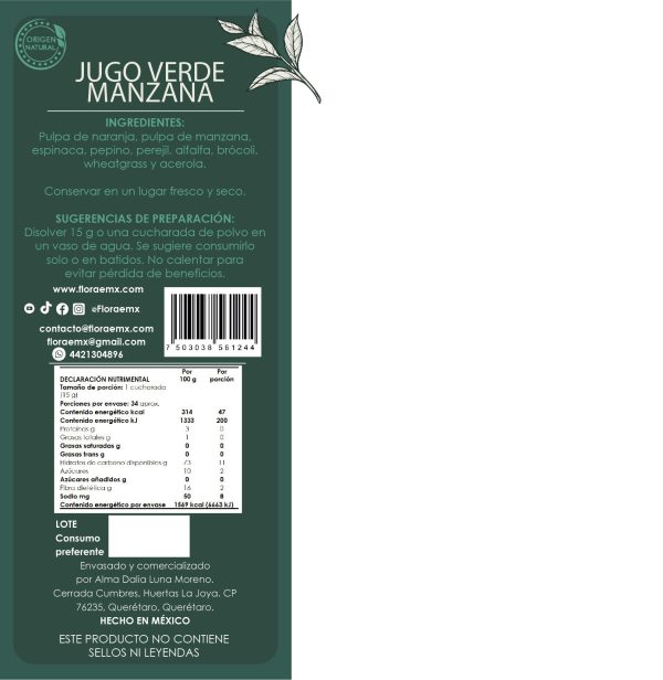 Jugo Verde Manzana (500g) - Imagen 3