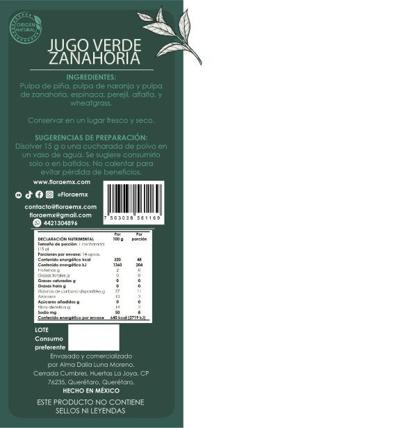 Jugo Verde Zanahoria (200g) - Imagen 2