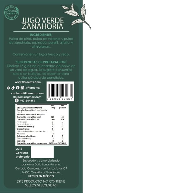 Jugo Verde Zanahoria (500g) - Imagen 3