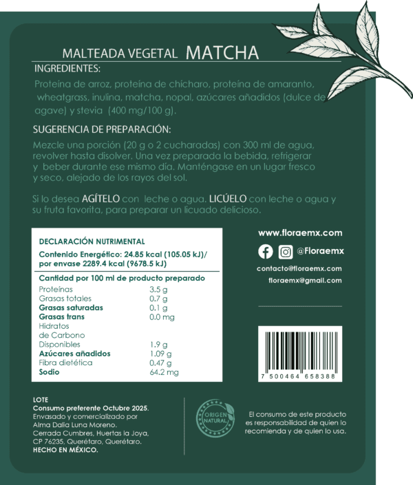 Malteada Matcha Con Endulzante (1Kg) - Imagen 4