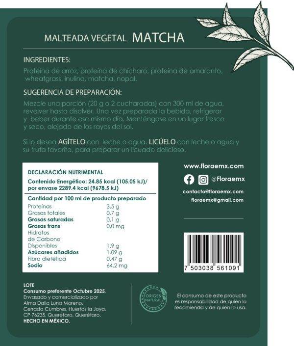 Malteada Matcha Sin Endulzante (1Kg) - Imagen 2