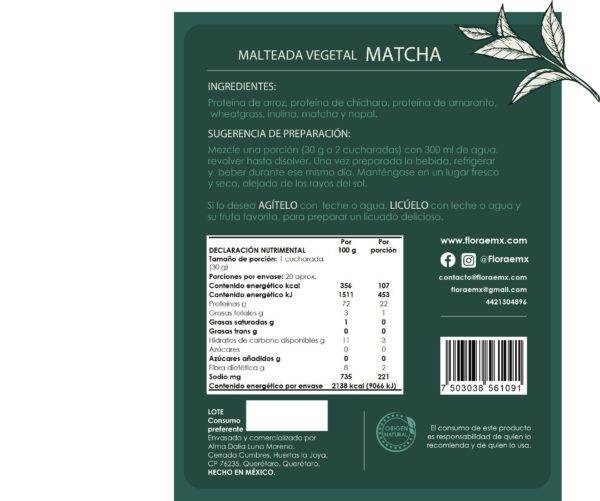 Malteada Matcha Sin Endulzante (600g) - Imagen 3
