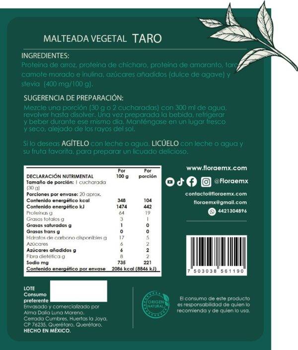 Malteada Taro Con Endulzante (1Kg) - Imagen 5